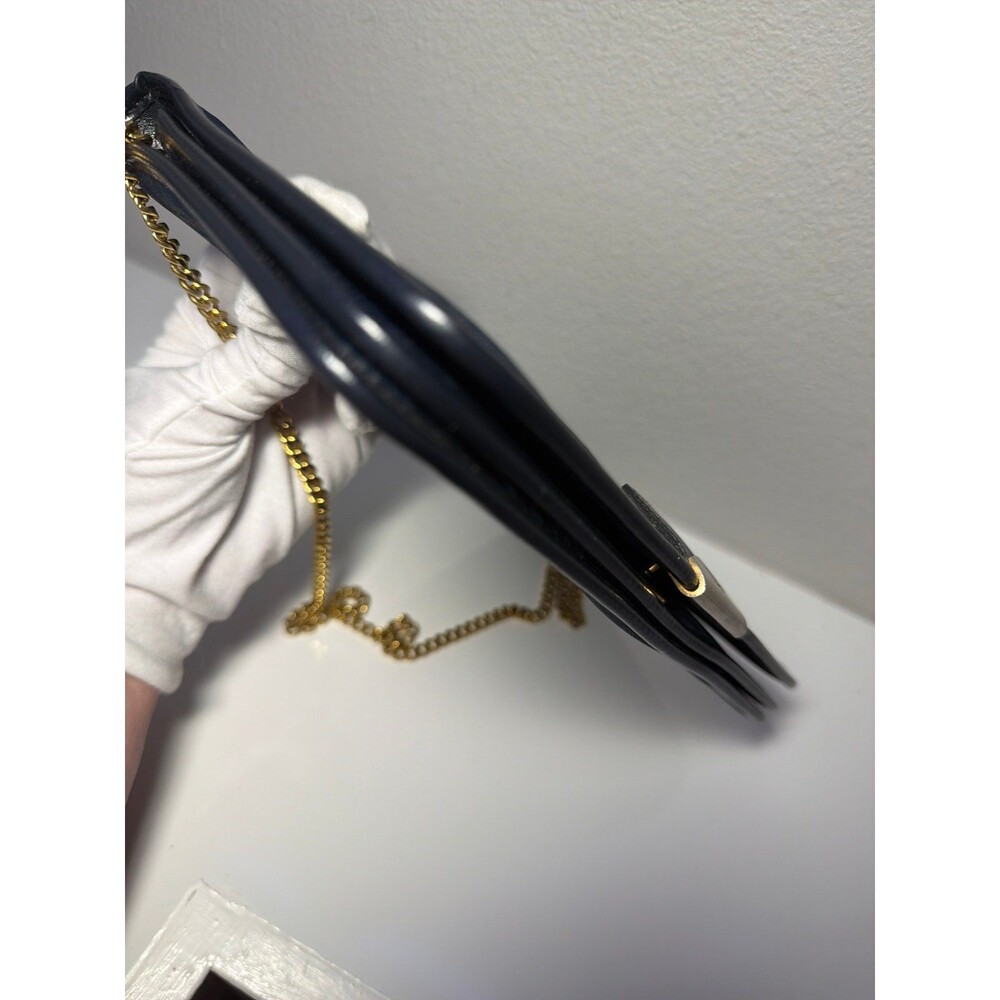 Vintage Christian Dior Navy Trotter mono canvas envelope bag w chain COA - Picture 6 of 13